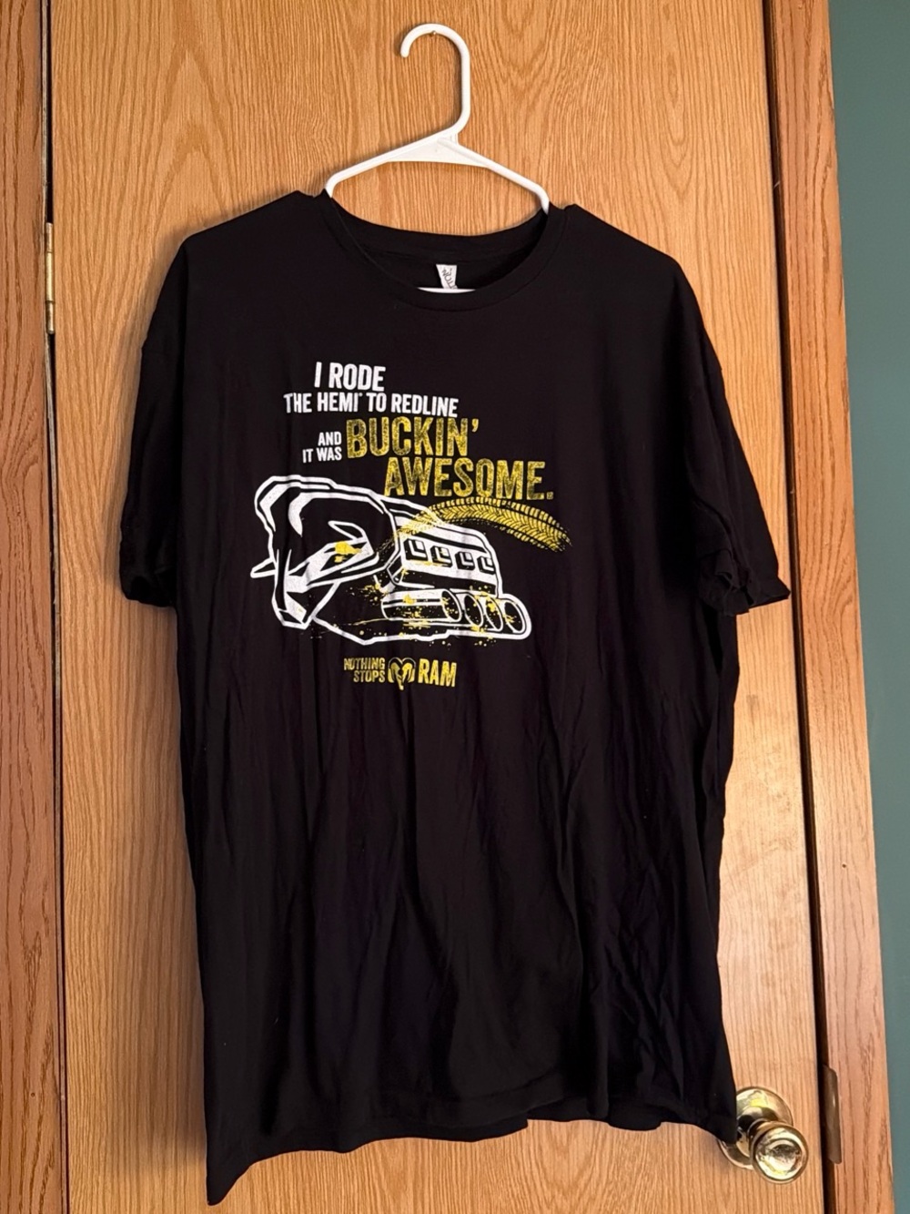 Black Graphic Tee - Buckin' Awesome Hemi Engine Design